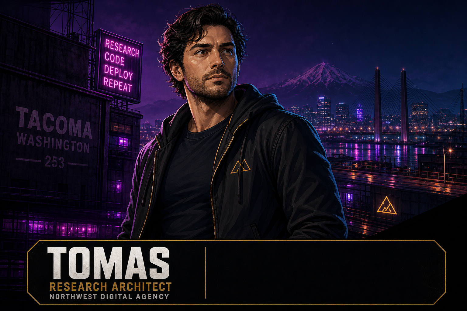 Western anime portrait of Tomas research architect